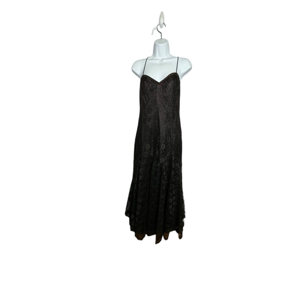 GUNNE SAX SCOTT McClintock BY Jessica McClintock Vtg 1980’s Lace Sequins Dress - Picture 3 of 10